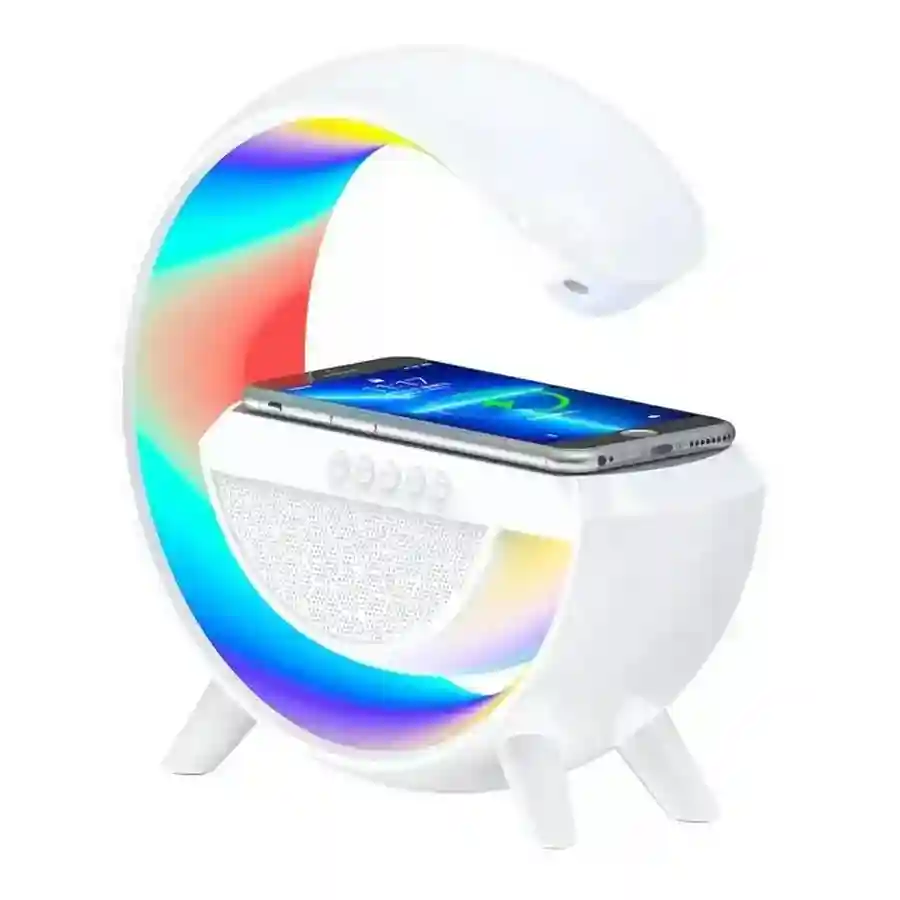 Atmosphere Lamp Night Light 15W Fast wireless Charger BT Speaker RGB light