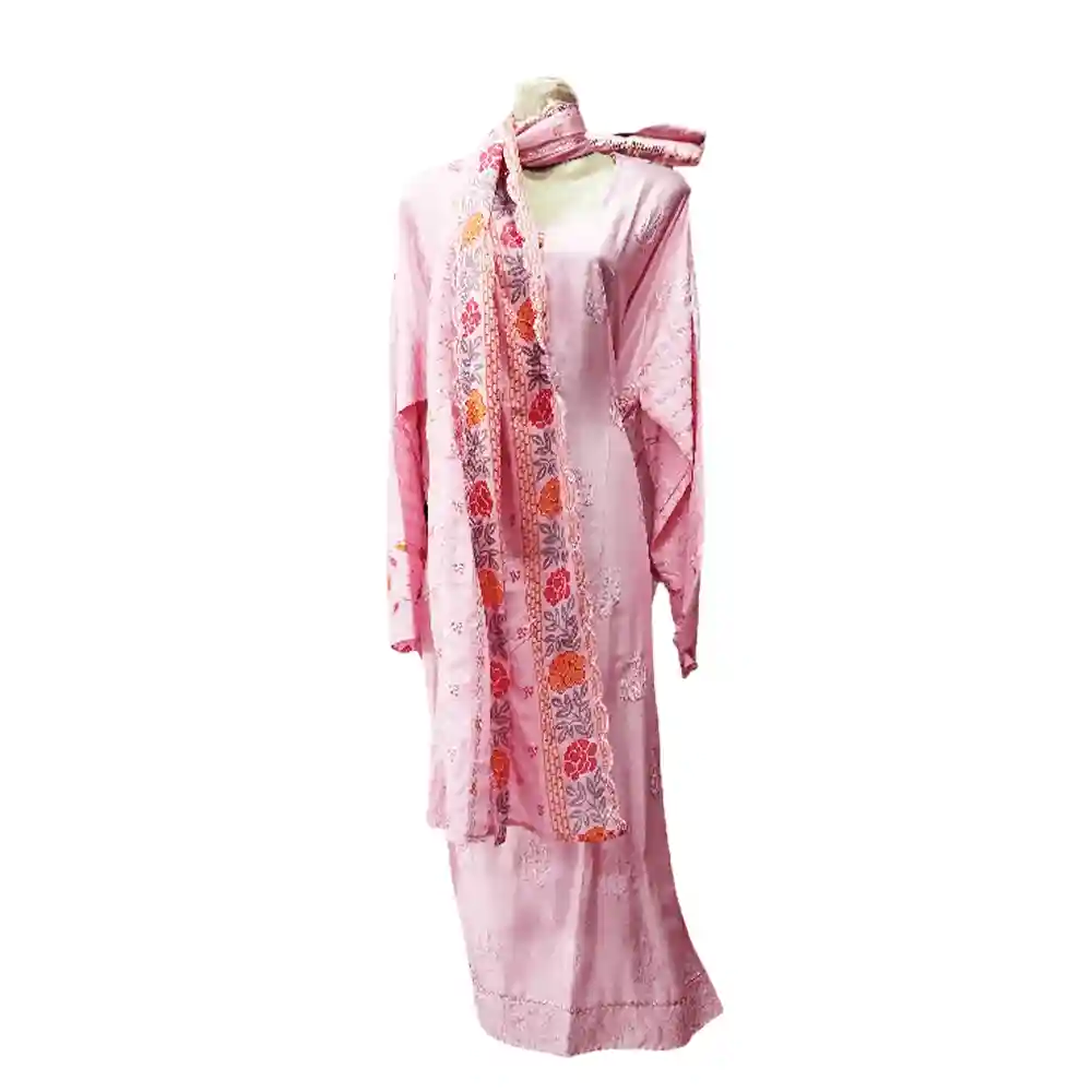 Pink Cotton Straight Kurta Palazzo Suit Set